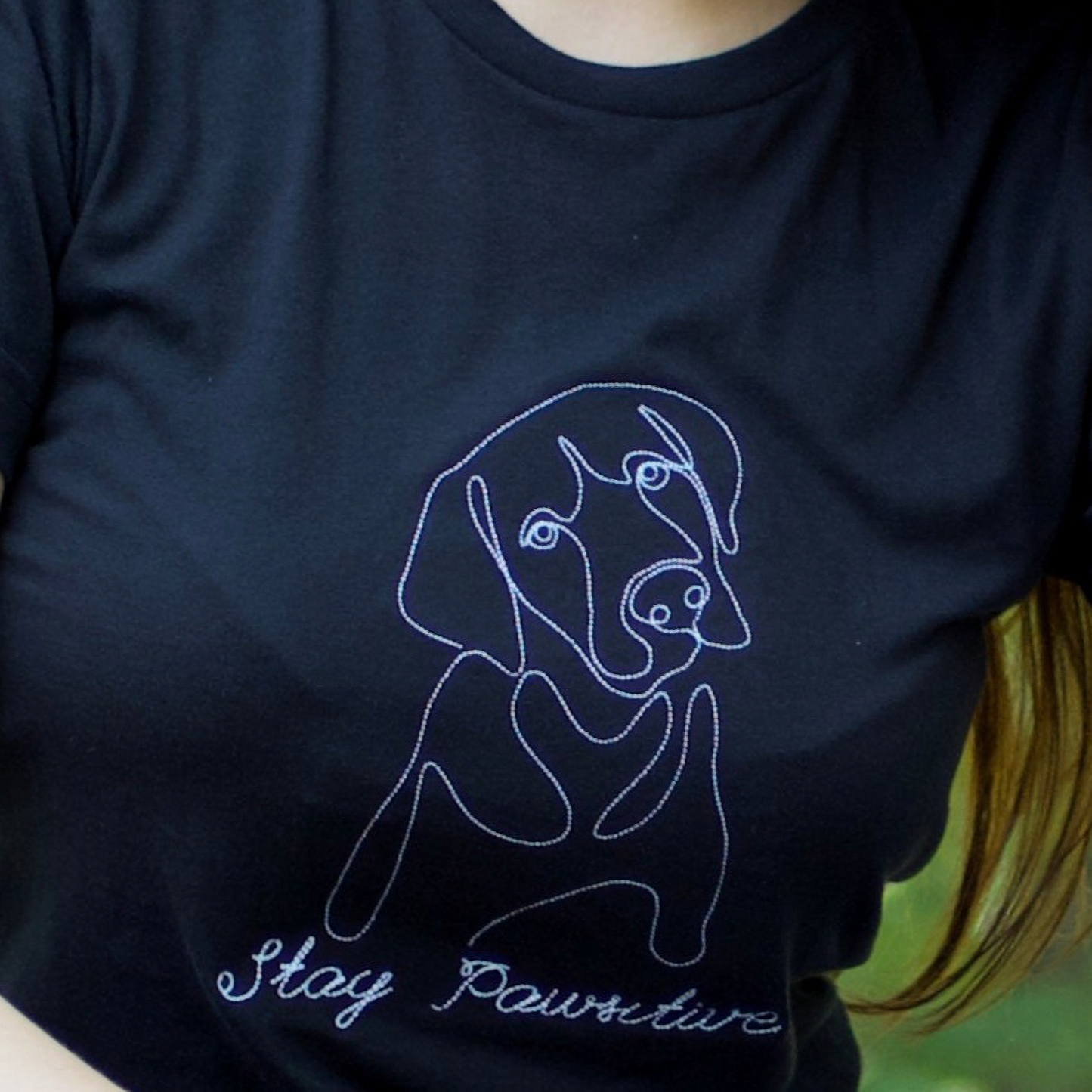 One-line Minimalist Dog Face Labrador Embroidered