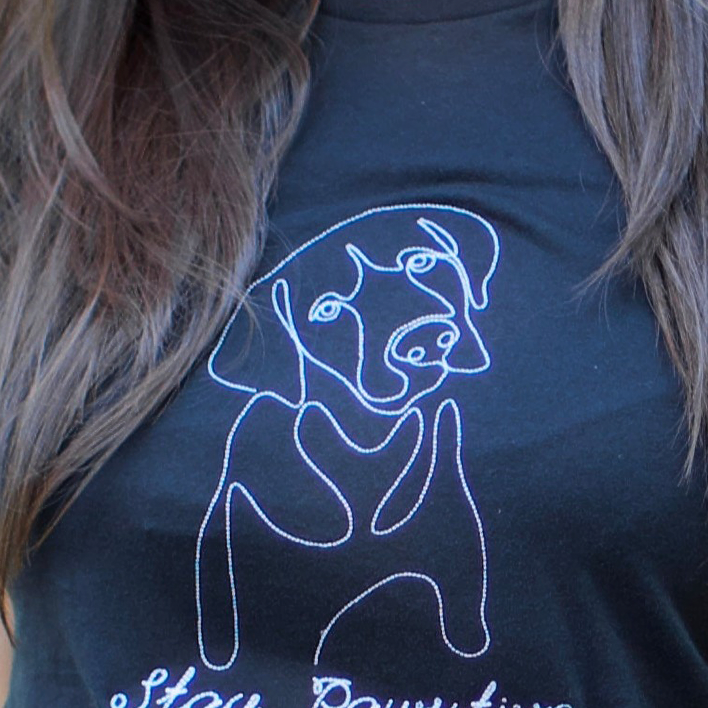 One-line Minimalist Dog Face Labrador Embroidered