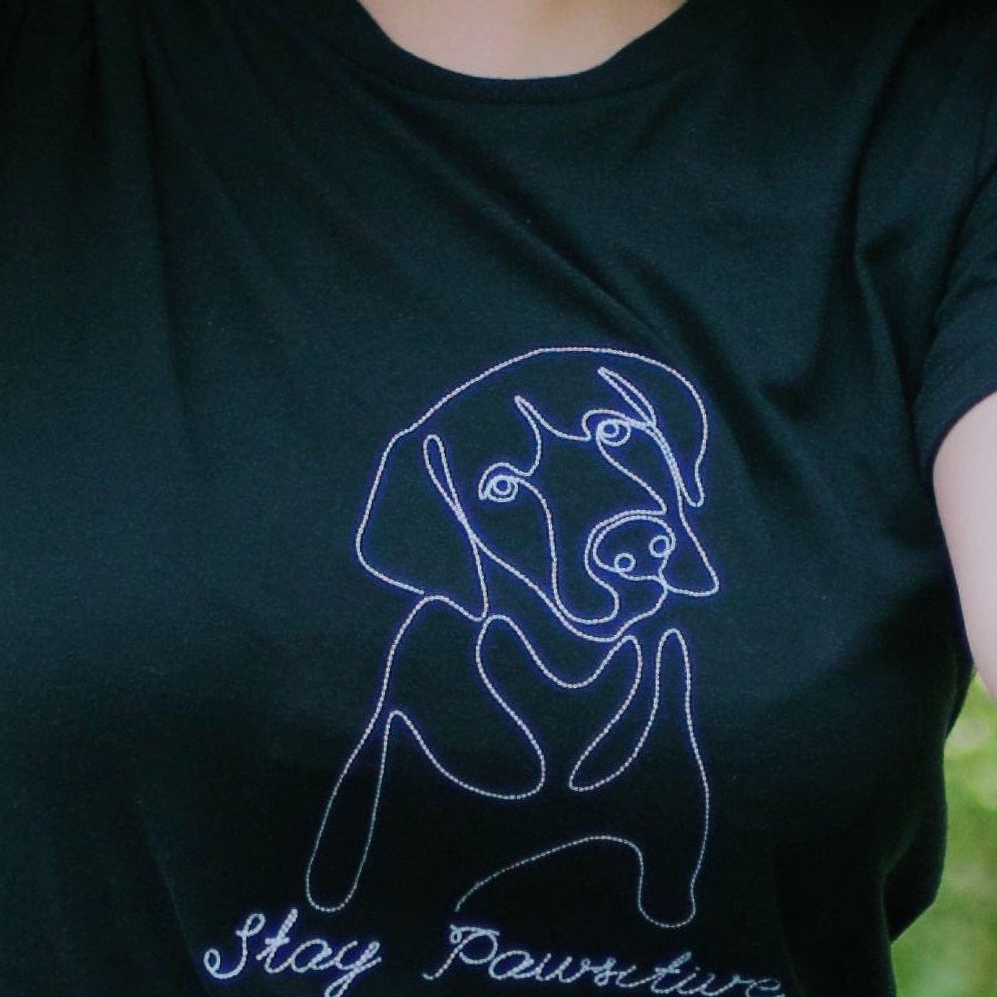 One-line Minimalist Dog Face Labrador Embroidered