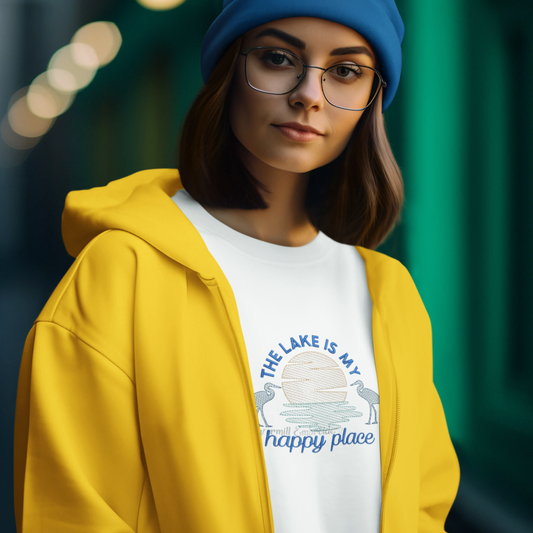 The Lake Is My Happy Place Embroidered Sweatshirt