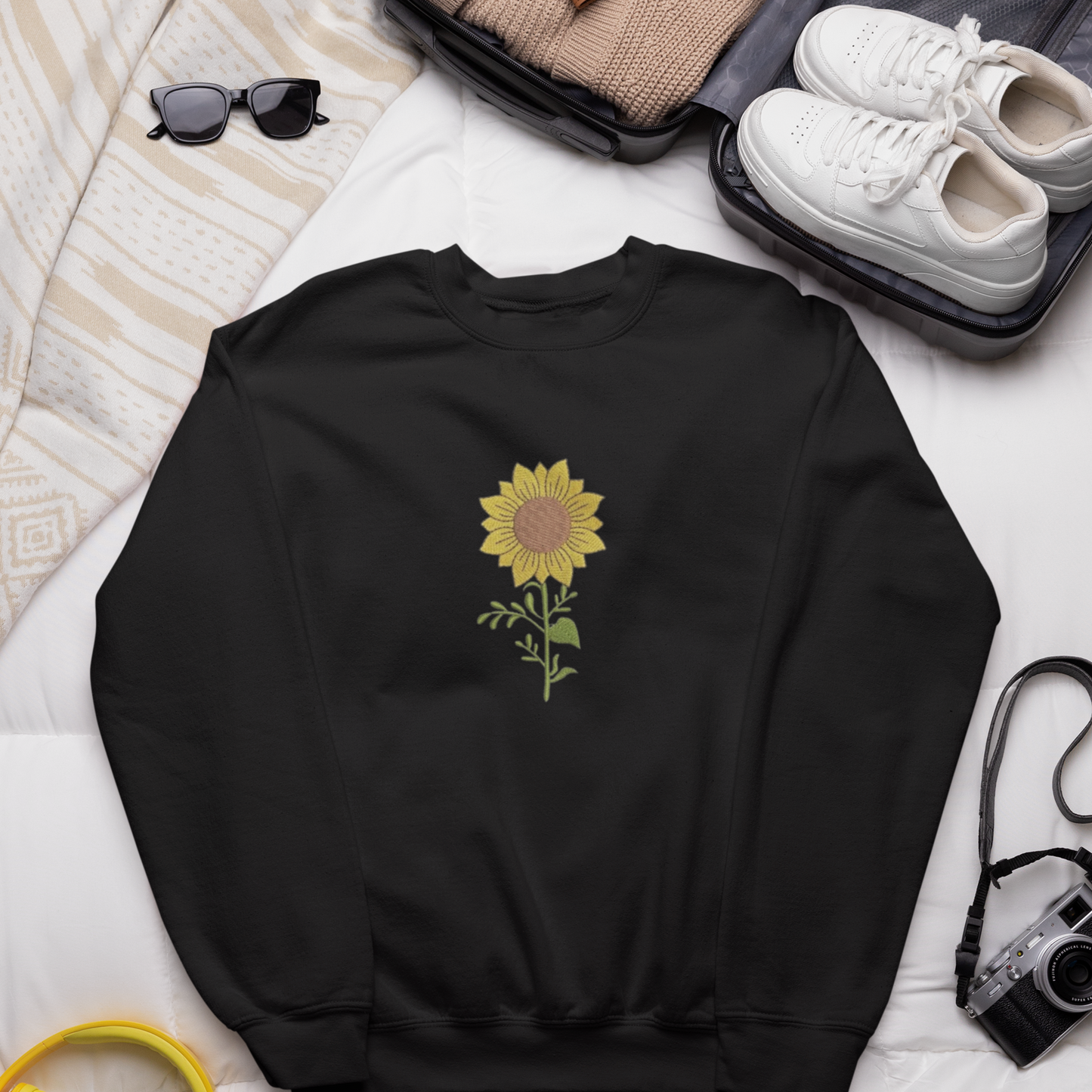 Sun Flower Embroidered Sweatshirt