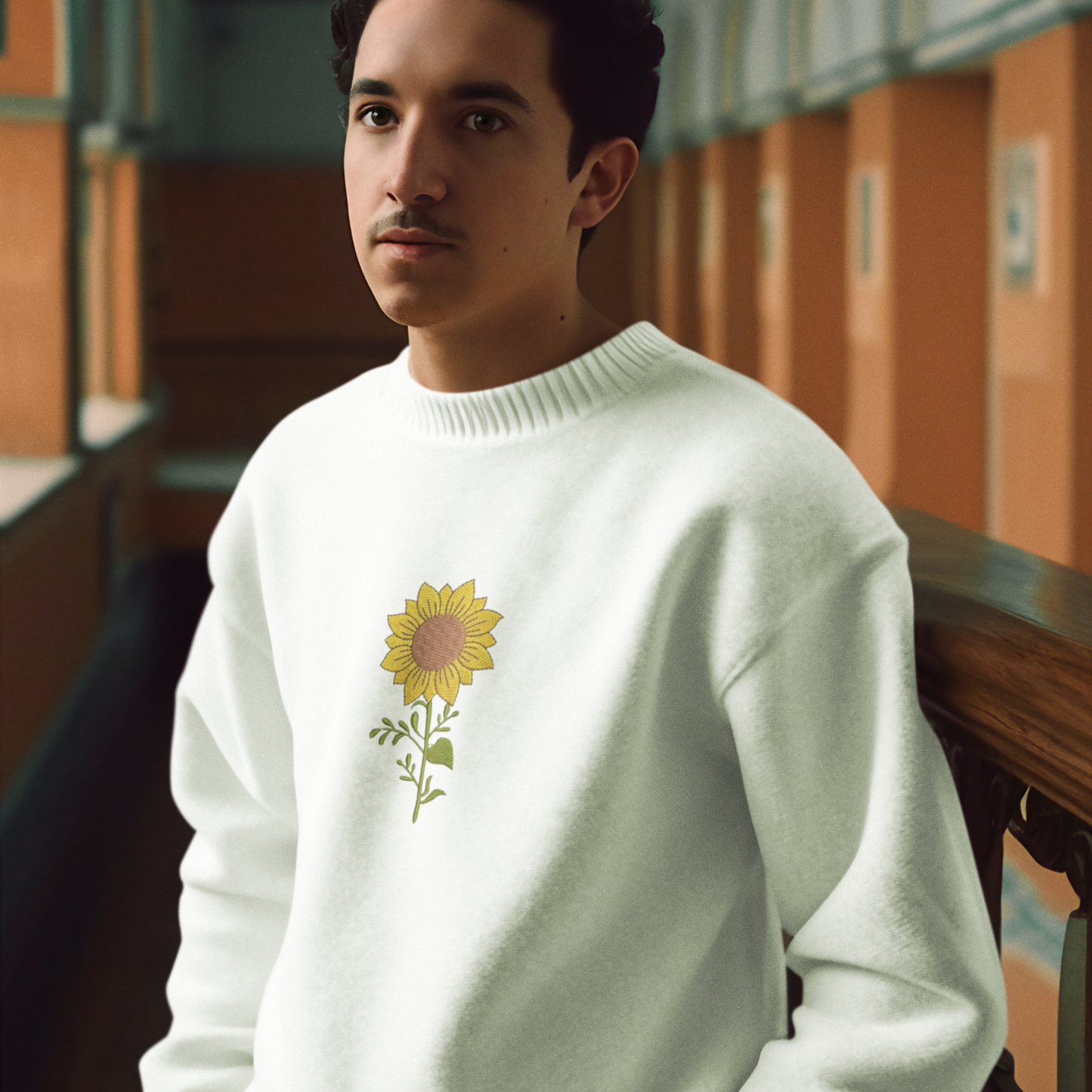 Sun Flower Embroidered Sweatshirt