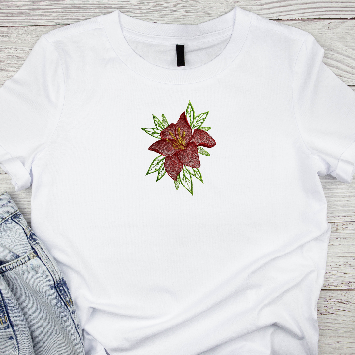 lilies embroidery design