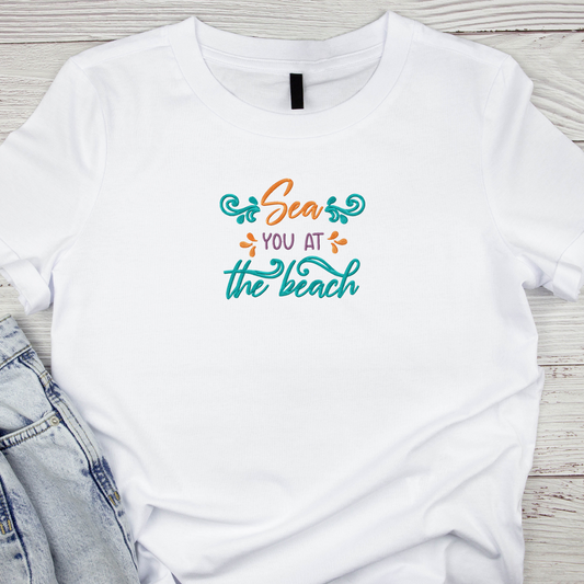 See you at the beach embroidery