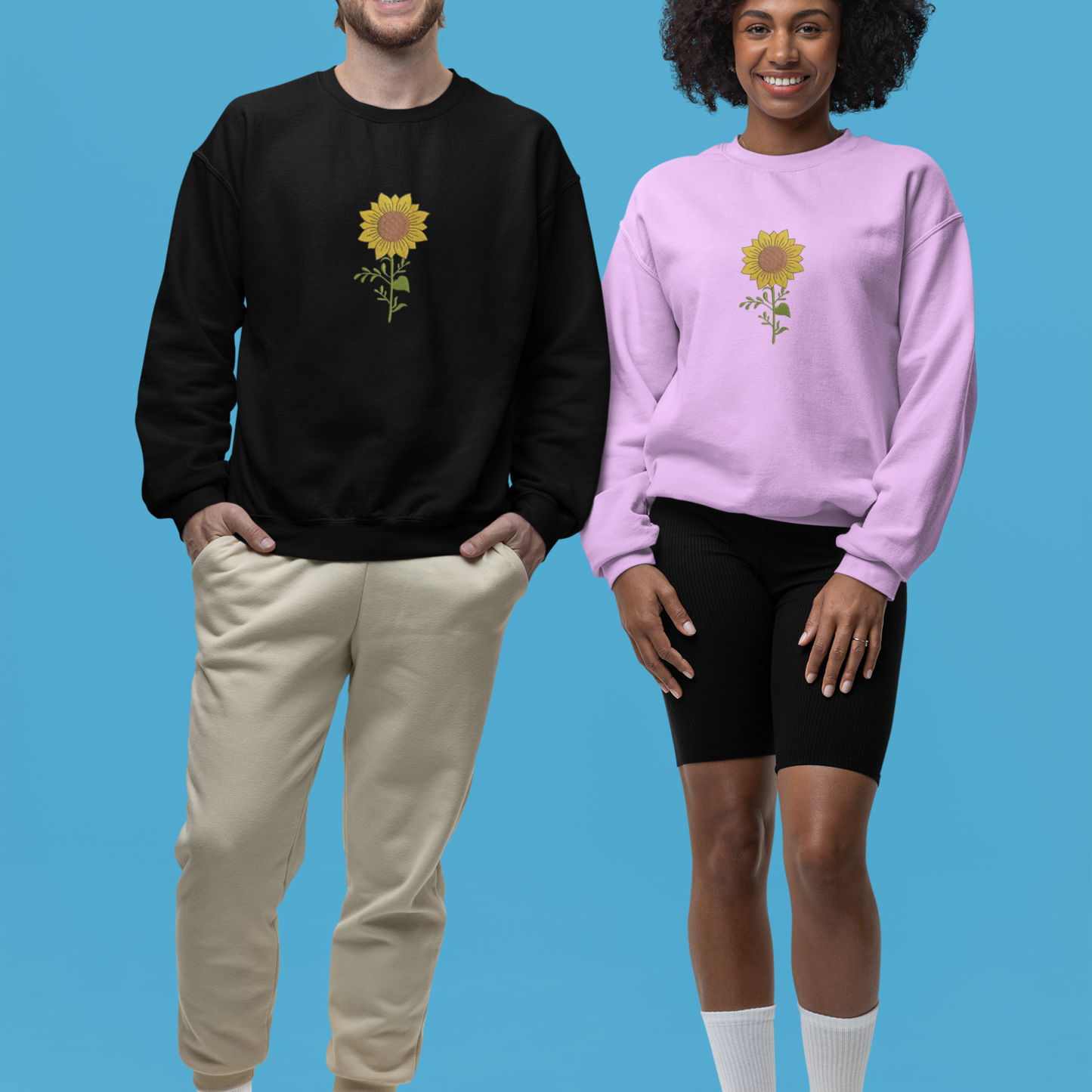 Sun Flower Embroidered Sweatshirt