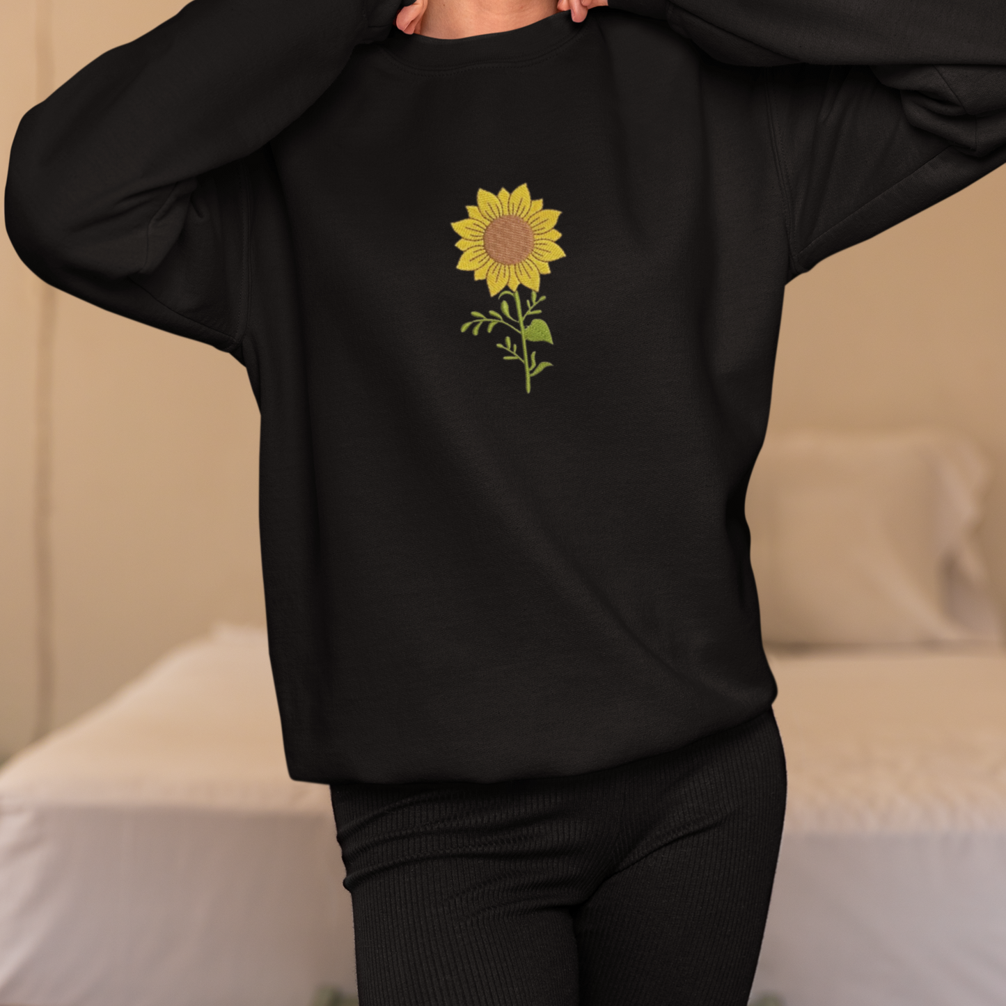 Sun Flower Embroidered Sweatshirt