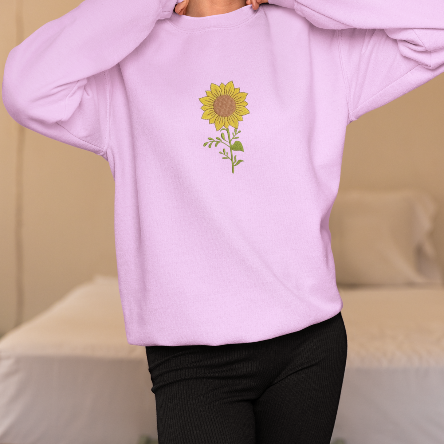 Sun Flower Embroidered Sweatshirt