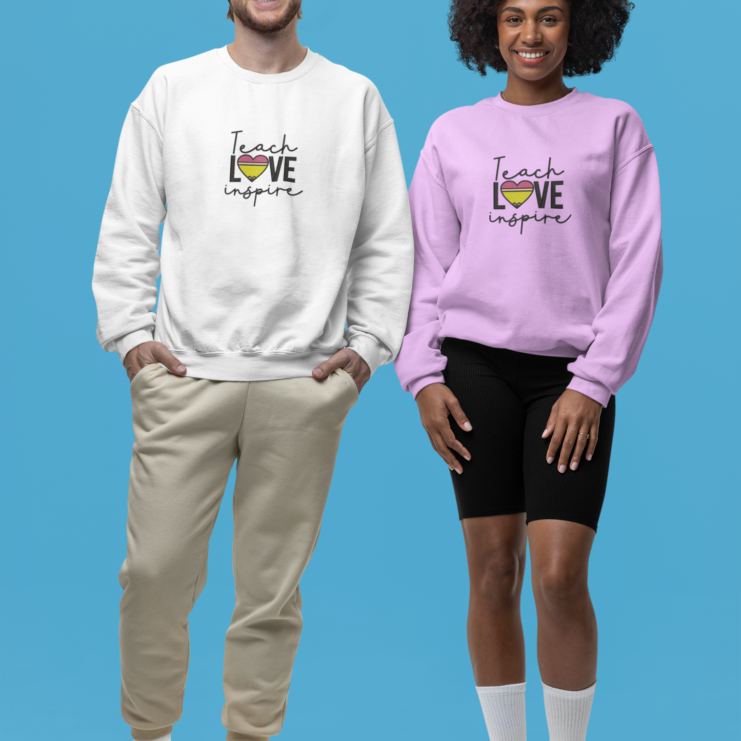 Teach Love Inspire Embroidered Sweatshirt