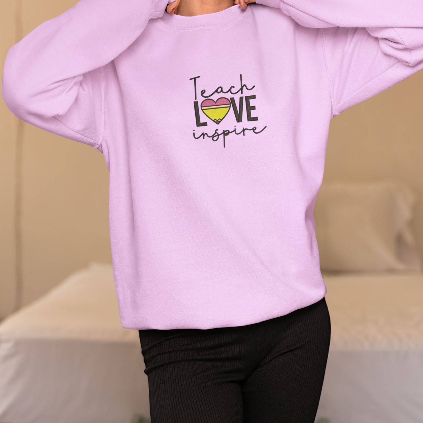 Teach Love Inspire Embroidered Sweatshirt
