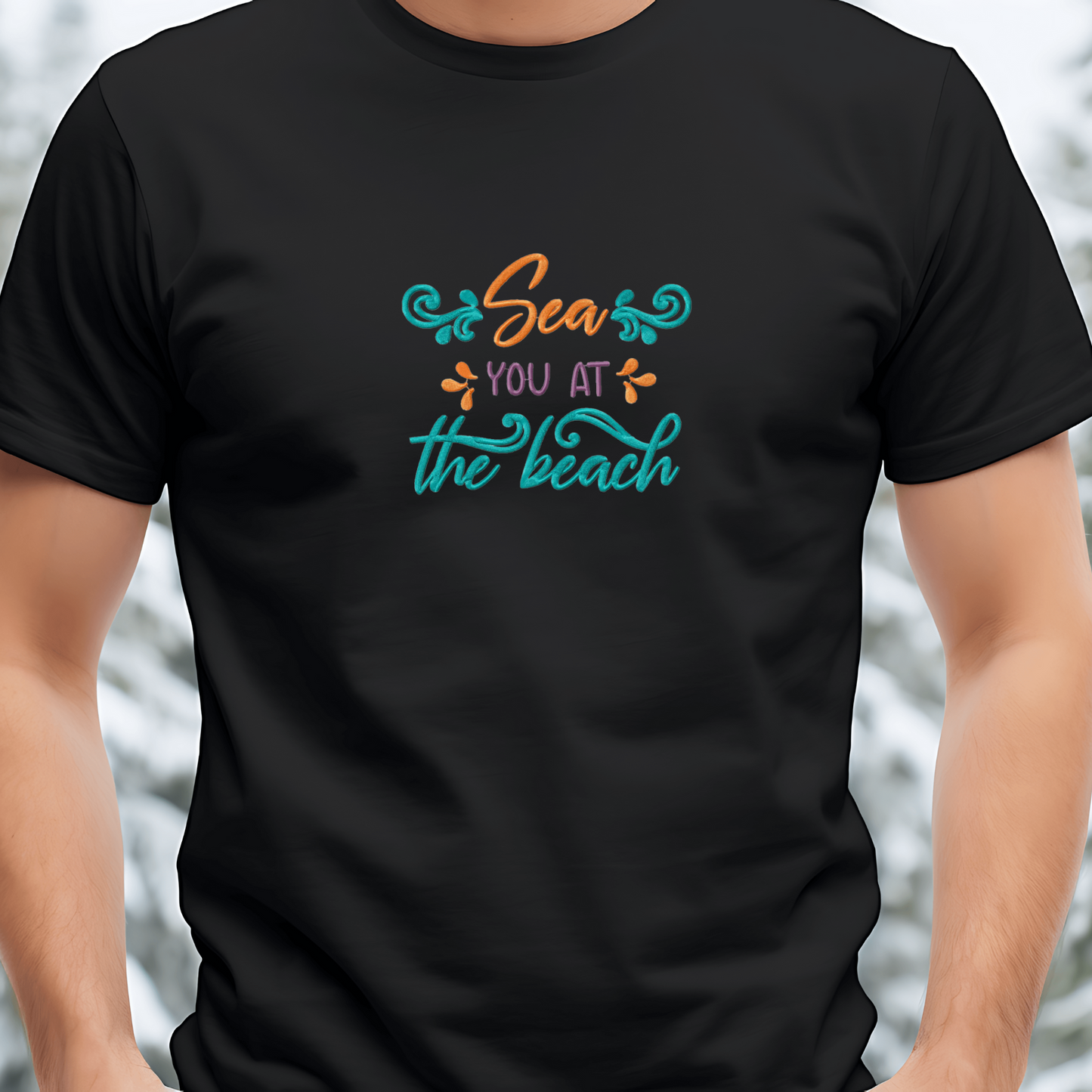 See you at the beach embroidery