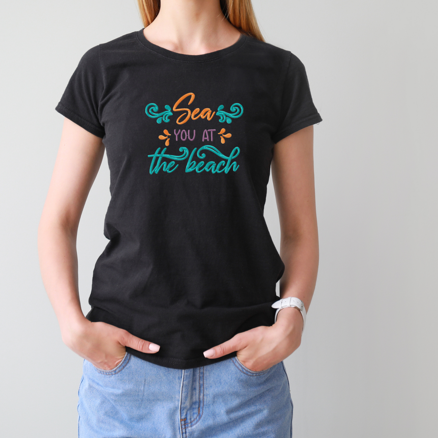 See you at the beach embroidery